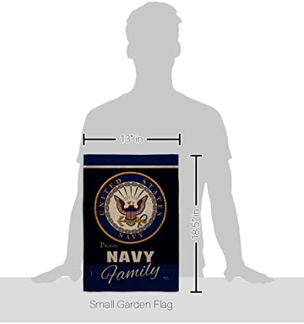 Navy Proudly Family Burlap Garden Flag - Set Wall Holder Armed Forces USN Seabee United State American Military Veteran Retire Official - House Banner Small Yard Gift Double-Sided 13 X 18.5 - Image 2