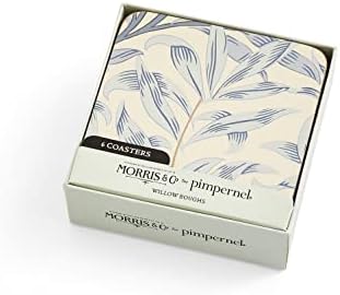 Pimpernel Morris & Co Willow Bough Blue Coasters, Set of 6 - Heat-Safe Drinkware Mats with Floral Design & Cork Backing for Dining Table Styling & Giftable Tableware for Special Occasions (Pack of 2) - Image 4