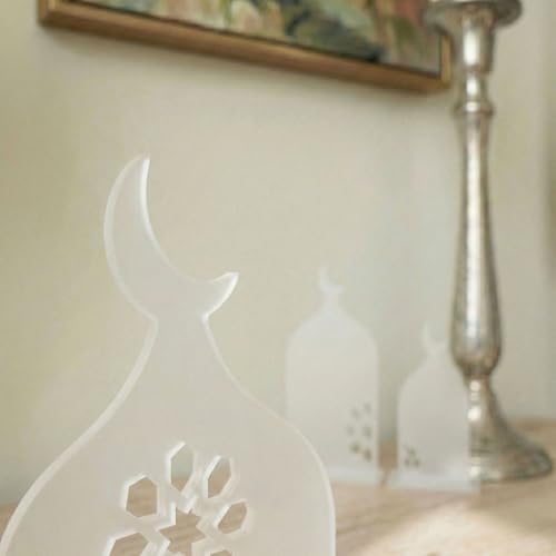 iwa concept Premium 3-Piece Mosque Silhouette Table Decor - Set of 3 Assorted Sizes - Modern Islamic Acrylic Tabletop Ornament for Ramadan & Eid - Elegant Masjid Shelf Decor for Home & Office Praying - Image 4
