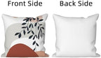 Abstract Boho Throw Pillow Covers 24"x24" Set of 4, Bohemian Minimalist Art Aesthetic Plant Leaves Sunset Geometry Pillowcase for Sofa Chair Couch Bed Living Room Office Garden Patio - Image 7