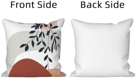 Abstract Boho Throw Pillow Covers 24"x24" Set of 4, Bohemian Minimalist Art Aesthetic Plant Leaves Sunset Geometry Pillowcase for Sofa Chair Couch Bed Living Room Office Garden Patio - Image 7