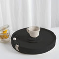 9-Piece Round Cotton Rope Placemats, Coasters & Holder, Black by ArtPineconeHome