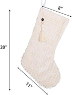 GEX 2025 Personalized Christmas Stocking with Names 3 Pack Custom Name Soft Plush Faux Fur Stocking with Tassels 20 Inch Large Rustic Farmhouse Modern Xmas Stockings (Set of 3) - Image 4