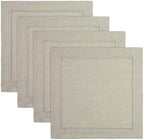 Solino Home 100% Pure Linen Square Placemats Natural, 14 x 14 in, Set of 4 by SolinoHome