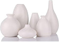 Set of 6 Matte White Small Vases for Flowers, Ceramic Bud Vase Bulk Boho Centerpieces for Tables, Mini Short Vase Modern Bulk Wedding Centerpieces Ikebana Vases for Bridal Shower/House Warming Gift by LCCCK