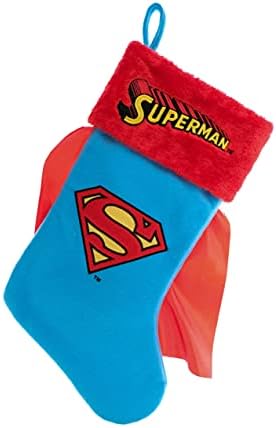 Ruz Superman Logo 20" Applique Christmas Stocking with Cape, Gift Holder for Stocking Stuffers, Indoor Home Decor and Holiday Decoration, Blue… - Image 2