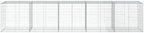 vidaXL Gabion Basket with Cover 196.9"x39.4"x39.4" Galvanized Iron - Image 5