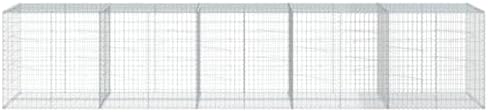 vidaXL Gabion Basket with Cover 196.9"x39.4"x39.4" Galvanized Iron - Image 5