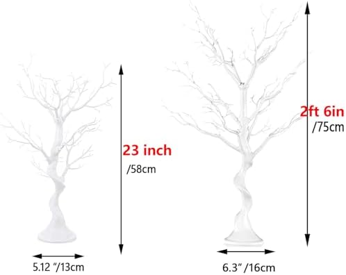 Tree Centerpieces for Weddings White 23in - Decorative Ornament Display Tree for Tables, Tree Branches for Decoration, Artificial Manzanita Tree Centerpiece for Christmas Birthday Party Decor - Image 6