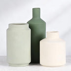 Neutral Ceramic Vase Set of 3 – Modern Decorative Vases, Small Flower Pottery Vase Sets, Boho Farmhouse Rustic Vases for Living Room, Kitchen, Bedroom, Bathroom, Shelf, Table by XIYOUQI