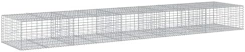 vidaXL Gabion Basket with Cover 196.9"x39.4"x19.7" Galvanized Iron by vidaXL