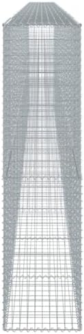 vidaXL Gabion Basket with Cover - Galvanized Iron Wire 433.1"x19.7"x78.7" for Landscaping/Decor/Retaining Wall - Image 6