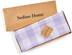 Solino Home 100% Pure Linen Table Runner Lavender, Buffalo Check 14 x 72 in - Image 5