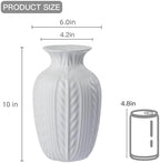 Lvases 10in Wheat Textured White Ceramic Flowers Vase Modern Home Decor - Image 6