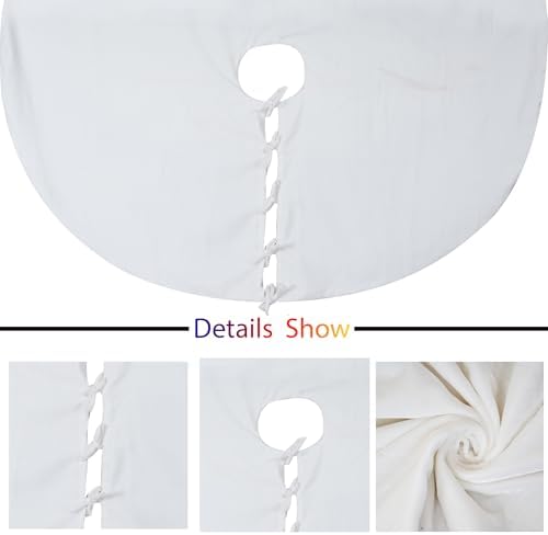 Sophia-Art Christmas Tree Skirt, Luxury Velvet Plush Skirt, Xmas Decoration Holiday Party Décor, Soft Velvet Home Décor Merry Christmas Party Christmas Tree Decorations (White,23 Inch) - Image 4