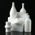 Set of 16 White Ceramic Bud Vases, Minimalist Boho Small Pampas Grass Flower Vase for Farmhouse Home Decor, Wedding Centerpiece, Shelf and Table Decoration - Image 5