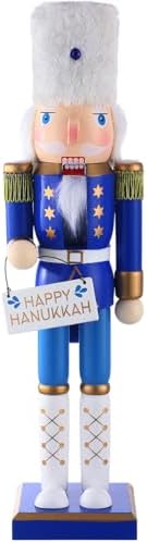 Blosssound 16" Hanukkah Nutcracker Decoration Wooden Jewish Figure,Hanukkah by Blosssound