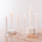 ZQXJWF Clear Glass Taper Candle Holders Set, Round Base Design, Elegant Dining Table Decor, for Table Centerpiece Wedding Party Advent Christmas Home Decorations (48, Clear) - Image 3