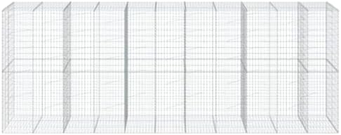 vidaXL Gabion Basket with Cover 550 x 100 x 200 cm in Galvanised Iron - Image 5