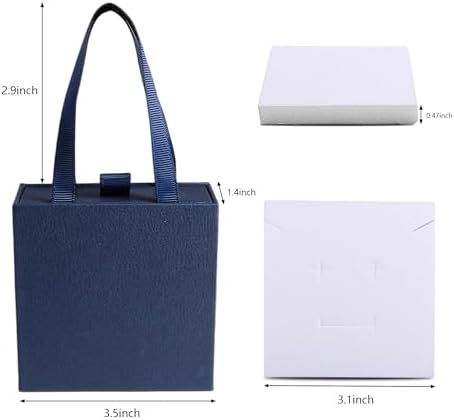 40 pcs paper boxes 9 x 9 x 3.5 cm, blue luxury gift storage, jewelry gift storage box for earrings necklaces bracelets rings - Image 2