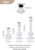 NUPTIO Wooden Taper Candle Holders, Set of 3 White Candlesticks - Image 2
