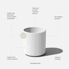 Veradek Demi Series Round Planter for Porch, Patio, Backyard | Durable Plastic-Concrete Material | Modern Décor for Tall Plants, Flowers - Image 2