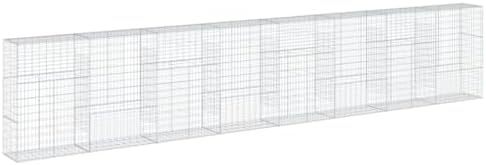 vidaXL Gabion Basket with Cover 315"x19.7"x59.1" Galvanized Iron - Image 7