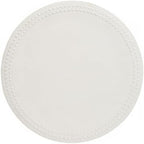 Bodrum Pearls Round Embroidered Placemats Set of 4 – 15" Elegant Table Mats for Dining, Weddings & Special Occasions, Decorative, Wipe-Clean Vinyl Placemats. Antique White/White by Unknown