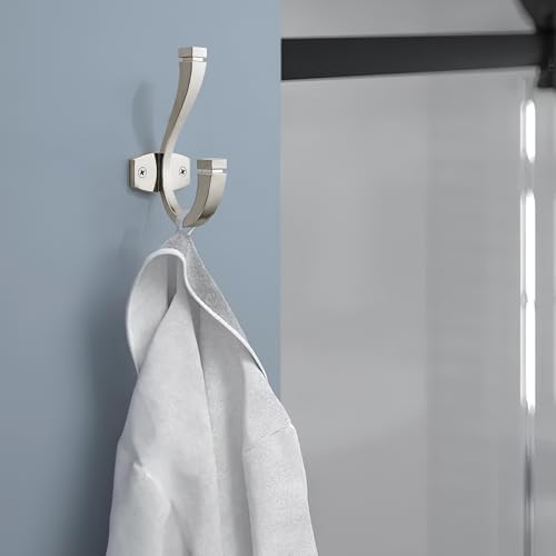 SAILING Coat Hooks - 5 Pack Brushed Nickel Towel Hooks Robe Hooks Decorative Wall Hooks for Bathroom Bedroom Kitchen Towel Robe Clothes Cabinet Closet Bathroom Hardware - Image 4