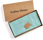 Solino Home Cotton Linen Dining Table Runner Pastel Turquoise, 14 x 60 in - Image 5