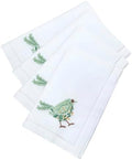 -Embroidered Cloth Napkin Green Bird Christmas Cotton Napkin, Set of 6, 20x20 Hemstitch Table Napkin, Machine Washable Elegant Holiday, Everyday Dinner Napkin, Great Gift Idea by Unknown