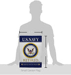 US Navy Retired Garden Flag - Set with Stand Armed Forces USN Seabee United State American Military Veteran Retire Official - House Banner Small Yard Gift Double-Sided Made in USA 13 X 18.5 - Image 2