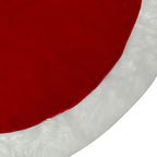 Haute Decor 54 Inch Diameter Large Dark Red Velvet Tree Skirt with Hi-Pile White Border - Classic Extra Large Size Plush Christmas Tree Skirt - Image 3