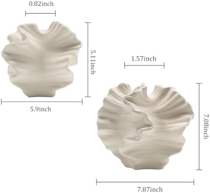 Ceramic Vase - Set of 2 for Home Decor,White Flower Shape Pampas Vases Minimalist Nordic Boho Style for Modern Farmhouse Decor, Living Room、 Kitchen、Mantle、Bedroom、Dining Table、Office - Image 6