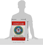 US Coast Guard Retired Garden Flag - Set with Stand Armed Forces USCG Semper Paratus United State American Military Veteran Retire Official - House Banner Small Yard Gift Double-Sided 13 X 18.5 - Image 2