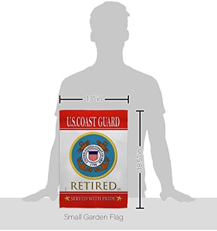 US Coast Guard Retired Garden Flag - Set with Stand Armed Forces USCG Semper Paratus United State American Military Veteran Retire Official - House Banner Small Yard Gift Double-Sided 13 X 18.5 - Image 2