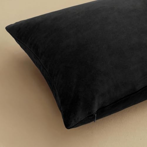 MIULEE 26x26 Inch Pack of 2 Euro Velvet Throw Pillow Covers Black - Image 6