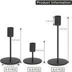 Black Candlestick Holders Bulk for Taper Candles Decorative Metal Candelabra Candle Holders Fit 0.8 Inch Diameter Candles Gold Taper Candle Stands for Wedding Home Party Table Decor (Set of 27) - Image 2