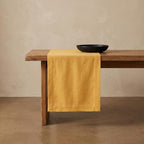 Solino Home 100% Pure Linen Table Runner Mustard Yellow, Fete 14 x 72 in by SolinoHome