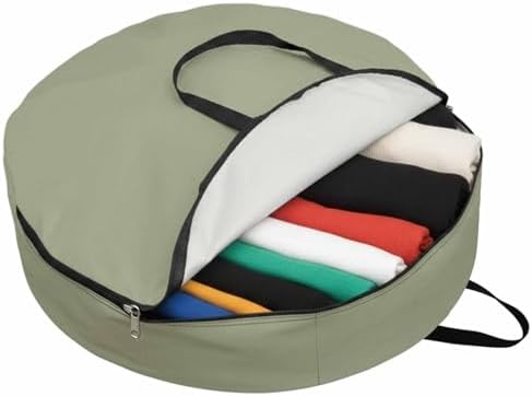 36 Inch Round Storage Bag 1 Pack,Vintage Green Graze Pattern Waterproof Wreath Storage Container with Handles&Zipper Monochrome Closet Organizer Bags Garland Box - Image 2