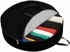 36 Inch Round Storage Bag 1 Pack,Solid Art Minimalist Pure Black Waterproof Wreath Storage Container with Handles&Zipper Plain Single Dark Color Closet Organizer Bags Garland Box - Image 2