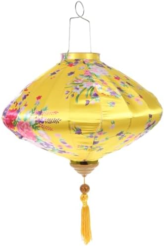 Oval Silk Vietnamese Japanese Hanging Oval Hoian Lamp Asian Vietnam Flower Oriental Festive Lamp Wedding Decor by Kichvoe
