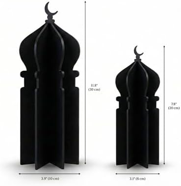 iwa concept Islamic Minaret Table Decor Statue, 3D Acrylic Mosque Sculpture, Modern Minimalist Interlocking Statue for Ramadan, Eid and Muslim Home - Image 4