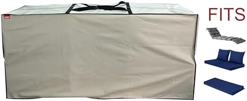 Outdoor Rectangular Cushion/Cover Storage Bag, Protective Zippered Storage Bags with Handles, 60"X20"X28" Beige - Image 5