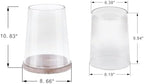 8" Wide Glass Hurricane Candle Holders with Handmade Sturdy Glass Sleeves and Distressed Brown Wood Base for Pillar Candle & Plants, Industrial, Farmhouse, Display Cloche Bell Jars, Table Centerpiece - Image 2