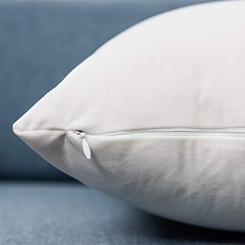 JUSPURBET 28x28 Euro Velvet Throw Pillow Covers Set of 2,Cream White - Image 5