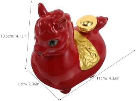 VOSAREA Ceramic Crimson Horse Figurine for 2026 Lunar New Year Decor - Image 2