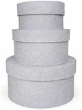 Sarah's Hat Boxes – Pale Gray with Metallic Silver Design Decorative Gift Box Set of 3 | Elegant Reusable Storage Boxes for Gifts, Keepsakes, Jewelry, or Special Items | Unique Printed Design by SarahsHatBoxes