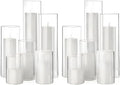 Shihanee 6 Glass Cylinder Vase Pillar Candle,White,Set of 12 by Shihanee