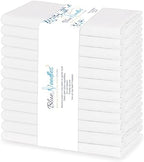 Blue Needles Solid Cloth Napkins 100% Cotton Set of 12-18 x 18 Inches by BlueNeedles